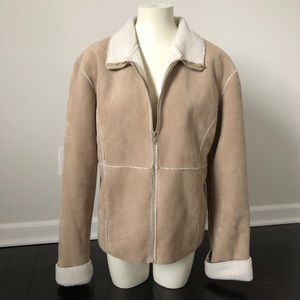 Faux shearling suede sherpa jacket coat